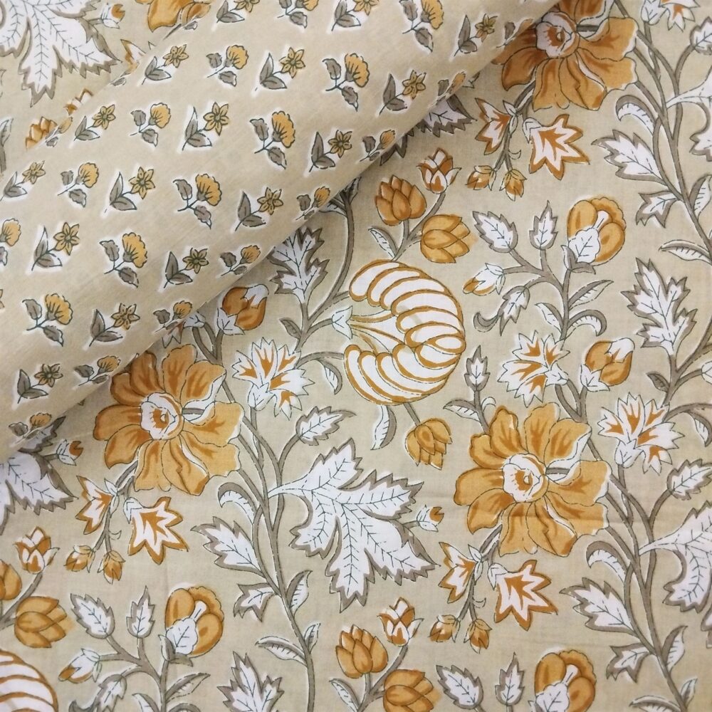 Hand Printed Cotton Fabric Combo FCCSA0045