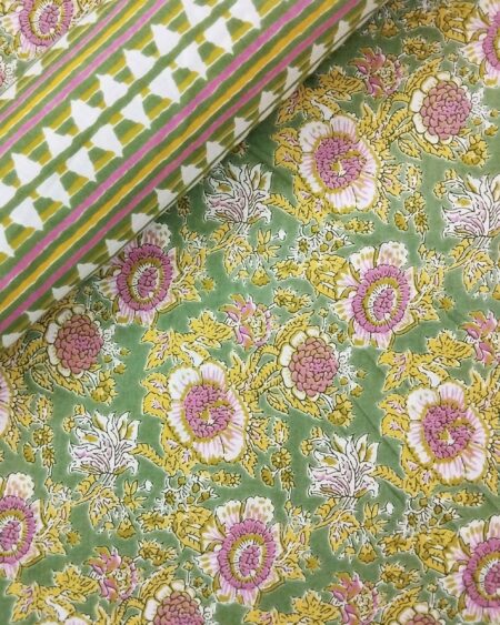Hand Printed Cotton Fabric Combo FCCSA0048