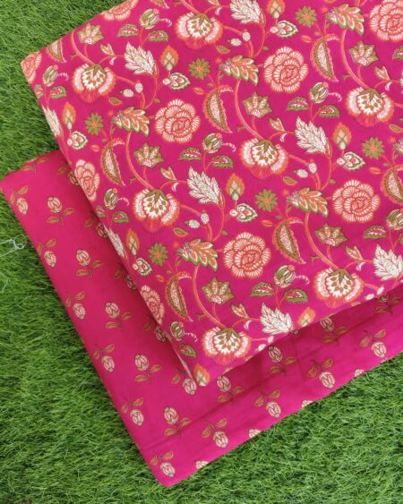 Sanganeri Hand Printed Cotton Fabric Combo